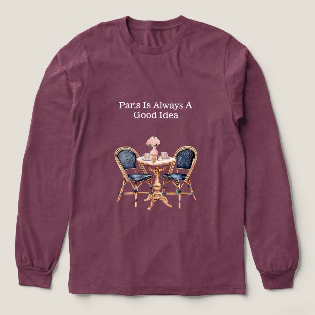 Camiseta Triblenda Pink Blue Paris Table Baguettes (Diseño traserp)