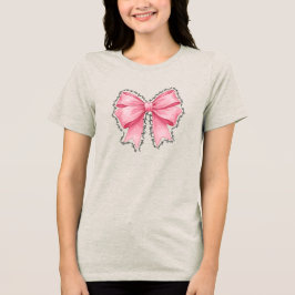 Camiseta Triblenda Pink Bow T-Shirt • Elegant Thanksgiving Outfit