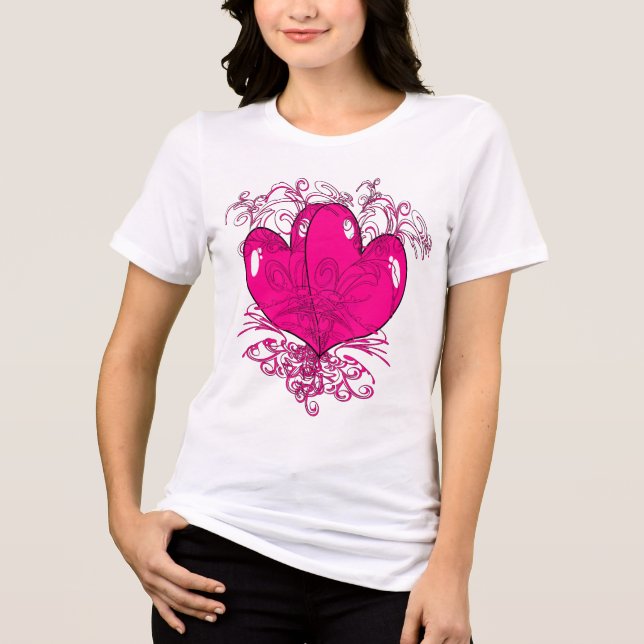 Camiseta Triblenda Pink Delicious Raspberry Cute Hearts Tutu Cute (Anverso)