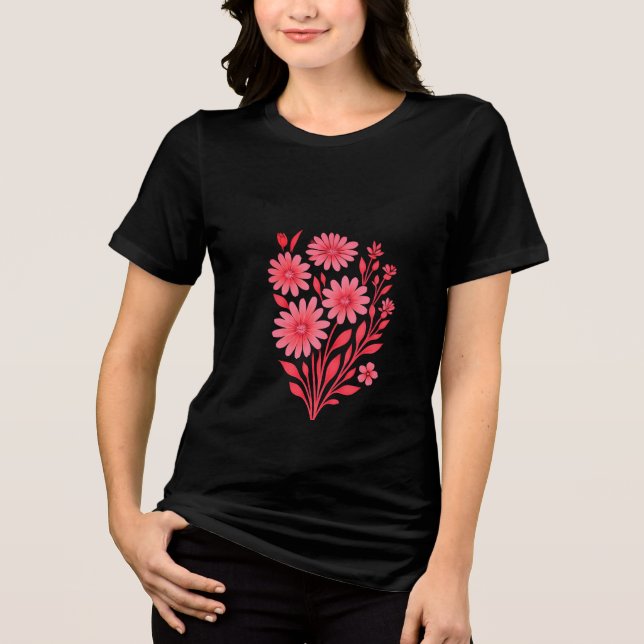 Camiseta Triblenda Pink Floral Bouquet T-Shirt (Anverso)