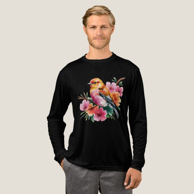 Camiseta Triblenda Pink Flower Bird (Anverso Completo)