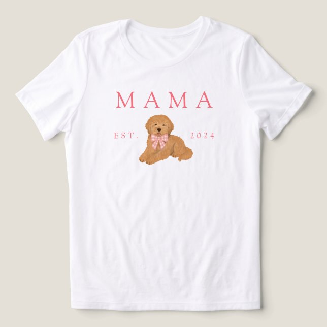 Camiseta Triblenda Pink Mama Golden Doodle Birthday (Diseño delantero )
