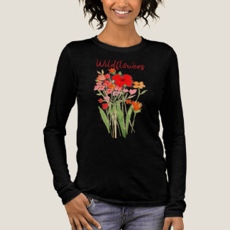 Camiseta Triblenda Pink, Red & Orange Wildflowers Text