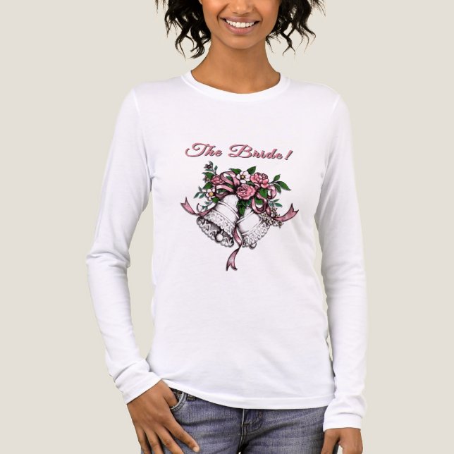 Camiseta Triblenda Pink Wedding Bells The Bride Date (Anverso)