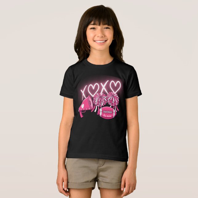 Camiseta Triblenda Pink & White Cheer Valentine's Day Shirt  ( Anverso Completo)