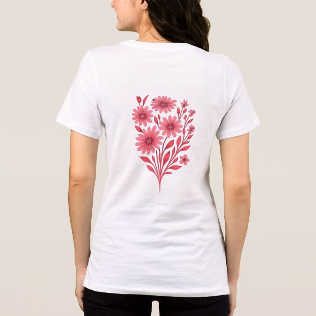 Camiseta Triblenda Pink Wildflower Floral Bouquet (Reverso )