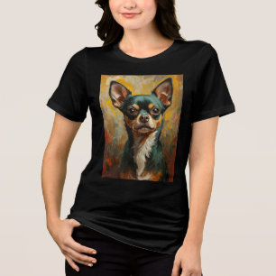 Camiseta Triblenda Pintura de aceite vibrante con retrato artístico d