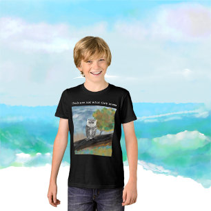 Camiseta Triblenda Pintura de búho estacional en Maravillas de la Nat