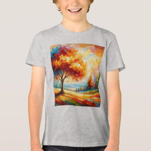 Camiseta Triblenda Pintura de paisajes con colores brillantes