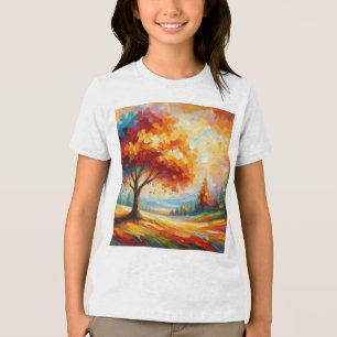 Camiseta Triblenda Pintura de paisajes con colores brillantes