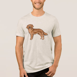 Camiseta Triblenda Pintura de perro de dibujos animados de Red Golden