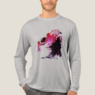 Camiseta Triblenda Pintura de pinturas de pincel negro rojo de Borgoñ