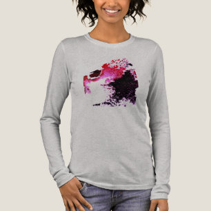 Camiseta Triblenda Pintura de pinturas de pincel negro rojo de Borgoñ