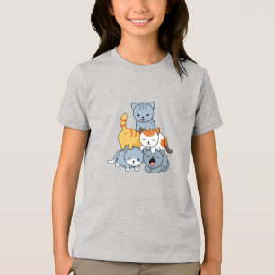 Camiseta Triblenda Pirámide de Gatos - Grupo de Gatos