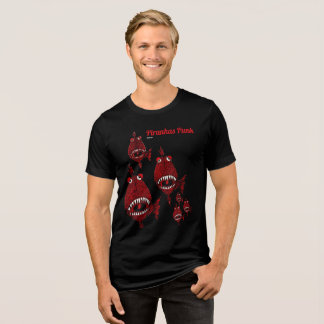 Camiseta Triblenda Pirañas punk asesinas rojas lindas atacan el océan