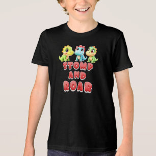 Camiseta Triblenda Pisa y Ruge, Dinosaurios Divertidos para Niños