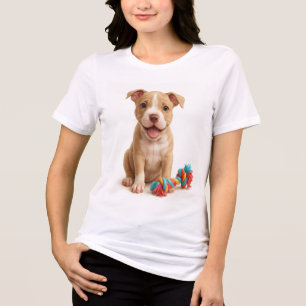 Camiseta Triblenda Pitty Fiesta - Pitbull Puppy con Juguete de Cuerda