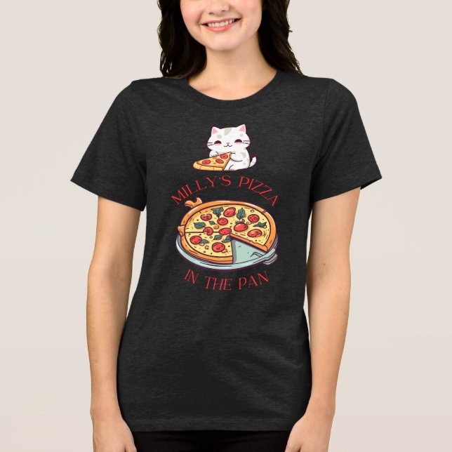 Camiseta Triblenda pizza de milly en la sartén (Anverso)