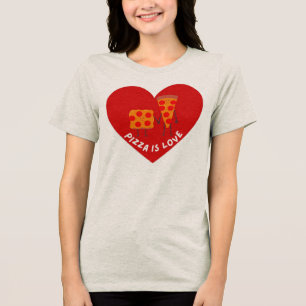 Camiseta Triblenda Pizza Es Amor Monas Pizza Pareja Mujeres
