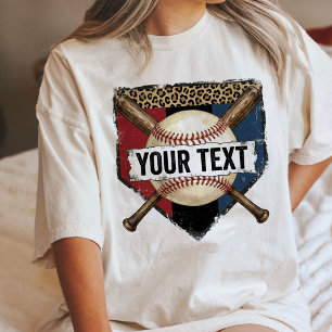 Camiseta Triblenda Placa de béisbol personalizada con estampado de le