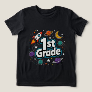 Camiseta Triblenda Planetas de cohete espacial de 1er grado