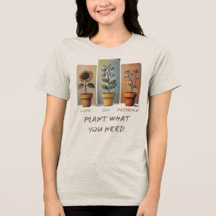 Camiseta Triblenda Plant Hope Joy Patient Tee Crecer Positividad Diar
