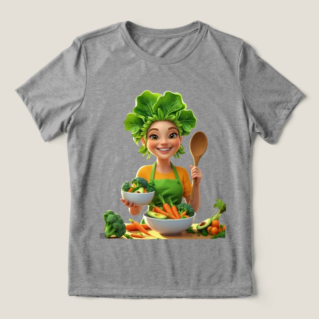 Camiseta Triblenda Plant-Powered Chef – Cooking with Kindness (Diseño delantero )