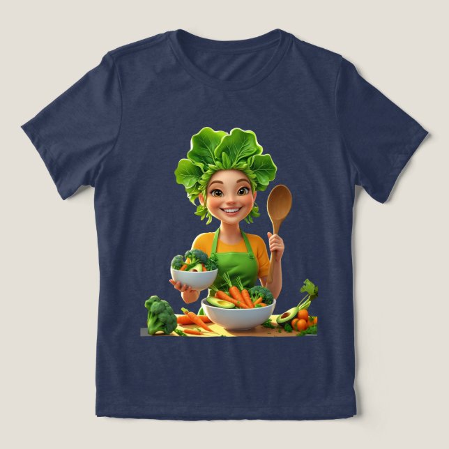 Camiseta Triblenda Plant-Powered Chef – Cooking with Kindness (Diseño delantero )