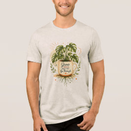 Camiseta Triblenda Planta Monstera en taza de café | Botánico acogedo