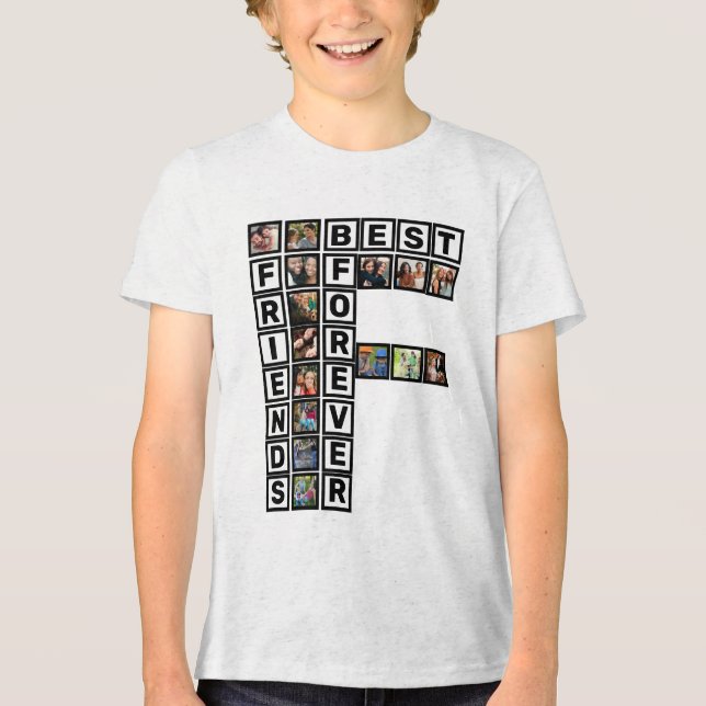Camiseta Triblenda Plantilla de Collage de fotos de los mejores amigo (Anverso)