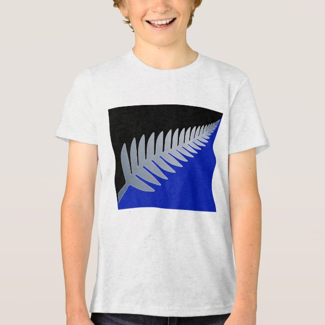 Camiseta Triblenda Plata Fern de Nueva Zelanda (Anverso)