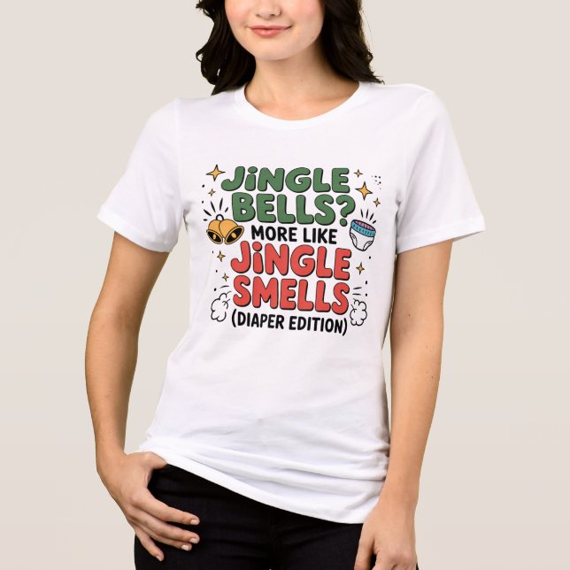 Camiseta Triblenda Playful Jingle Smells Christmas Design (Anverso)