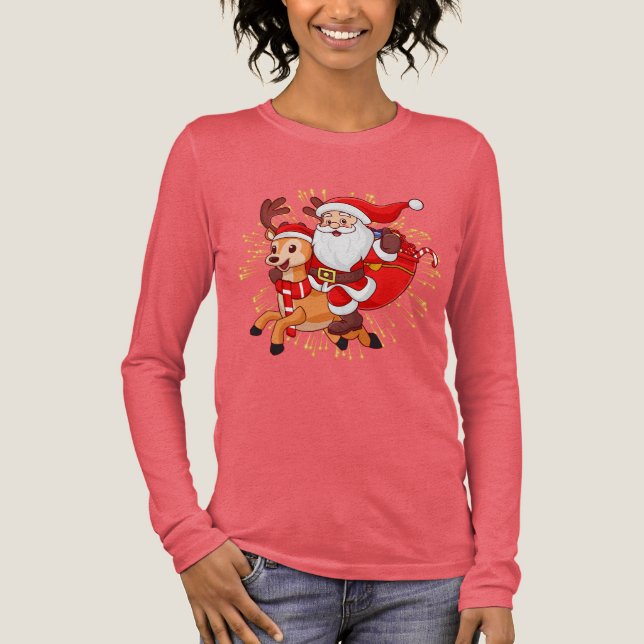 Camiseta Triblenda **"Playful Santa Claus Design – Fun and Festive Ch (Anverso)