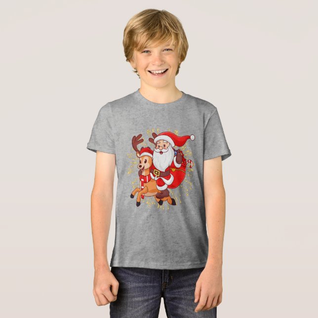 Camiseta Triblenda **"Playful Santa Claus Design – Fun and Festive Ch (Anverso Completo)