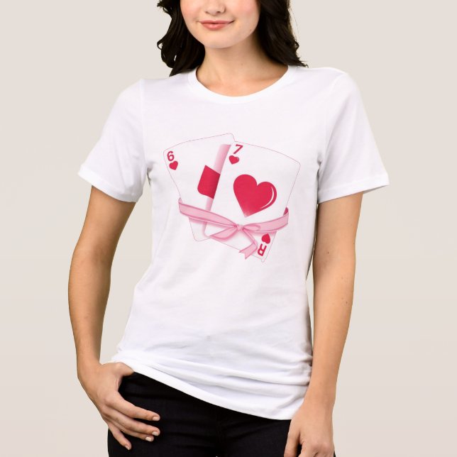 Camiseta Triblenda Playing Cards Valentine 6 & 7 Romantic Gift (Anverso)