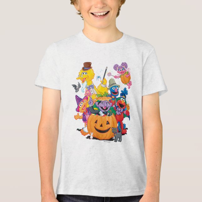 Camiseta Triblenda Plaza Sésamo | Feliz Halloween (Anverso)