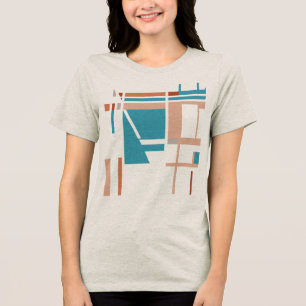 Camiseta Triblenda Plazas inspiradas en el Taupe de Arroz Turquesa de