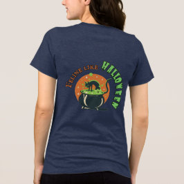 Camiseta Triblenda Poción de producción de gatos de Halloween retro