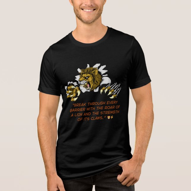 Camiseta Triblenda Poder del ruar de los leones - Gráfico de citas mo (Anverso)