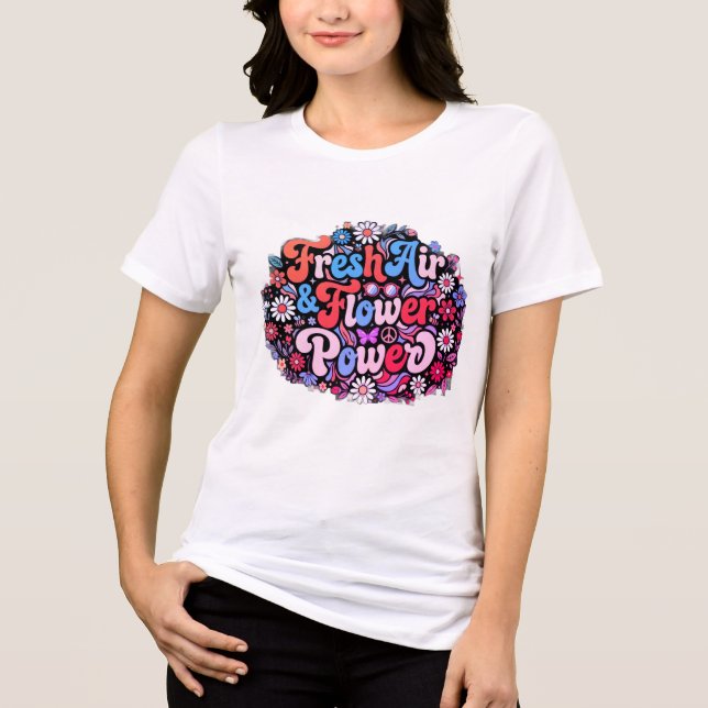 Camiseta Triblenda Poder Floral Boho Gráfico (Anverso)
