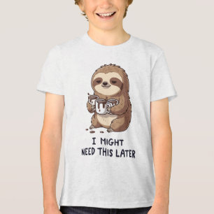 Camiseta Triblenda Podría Necesitar Café Más Tarde - Humor Lazy Sloth