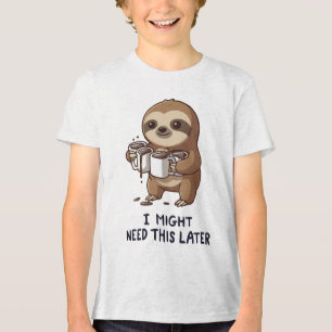 Camiseta Triblenda Podría Necesitar Café Más Tarde - Humor Lazy Sloth