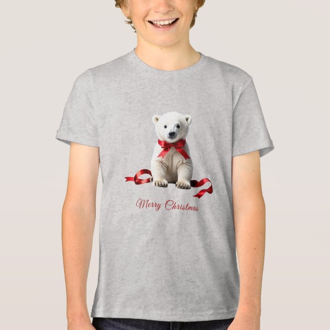 Camiseta Triblenda Polar Bear Christmas Holiday (Anverso)