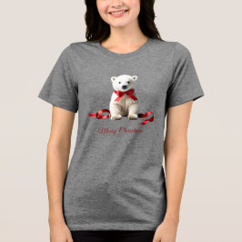 Camiseta Triblenda Polar Bear Christmas Holiday Women's
