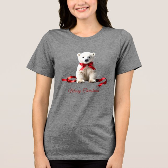 Camiseta Triblenda Polar Bear Christmas Holiday Women's (Anverso)