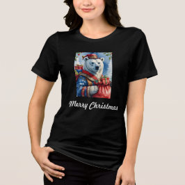 Camiseta Triblenda Polar Bear Santa Christmas Design