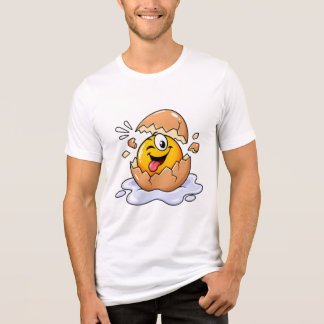 Camiseta Triblenda Pollito Divertido Saliendo del Huevo Dibujo Animad