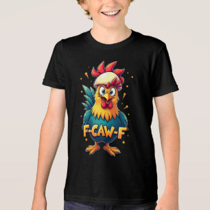 Camiseta Triblenda Pollo Divertido Gallo F-CAW-F Hombres Mujeres Meme