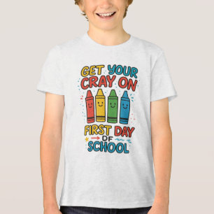 Camiseta Triblenda Ponen Sus Crayones El Primer Día De Escuela Chicos