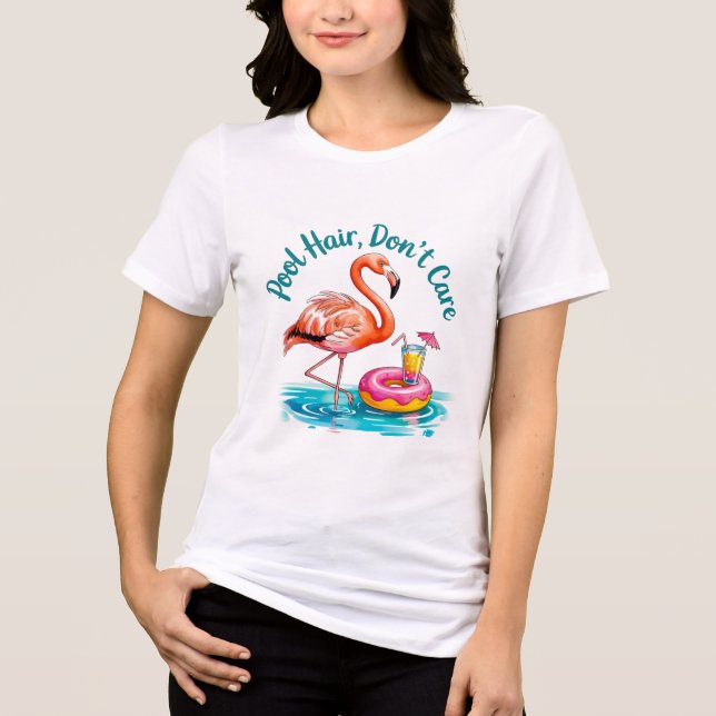 Camiseta Triblenda Pool Hair Dont Care Funny Swimming Gift (Anverso)